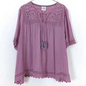 Knox Rose | Dusty Rose Peasant Top